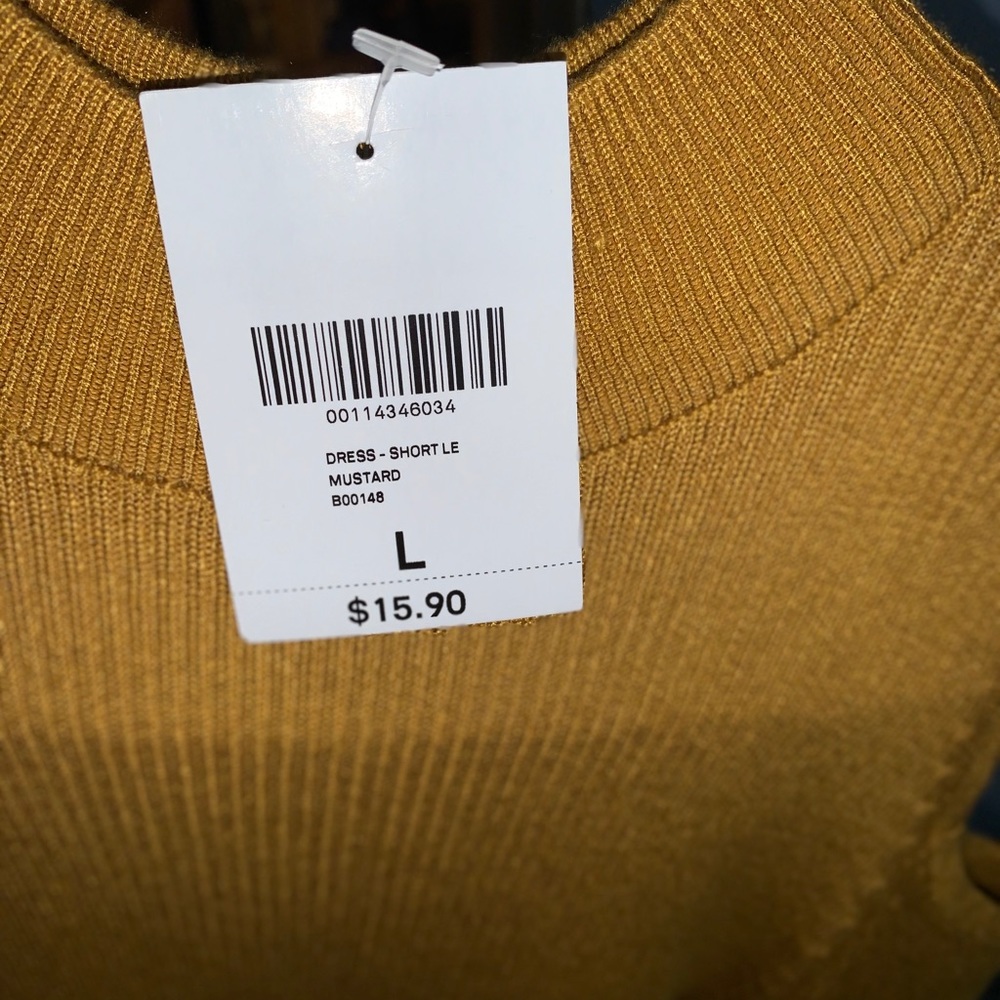 Long sleeve mustard dress